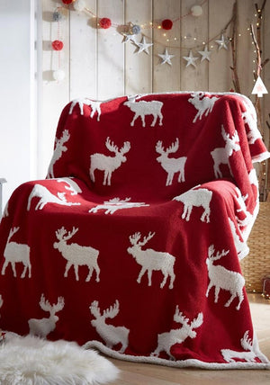Portfolio Moose Sherpa Fleece Throw