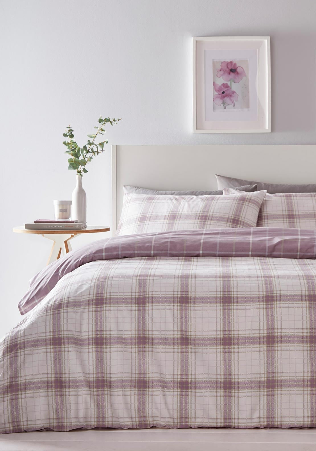 Portfolio Skye Duvet Set Reversible King Duvet Cover, Mauve