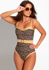 Pour Moi Casablanca Control Swimsuit, Black and Gold