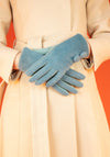 Powder Double Button Gloves, Blue