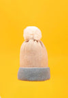 Powder Bonnie Bobble Hat, Cream & Blue