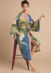 Powder Delicate Tropics Kimono Gown, Indigo