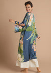 Powder Delicate Tropics Kimono Gown, Indigo