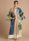 Powder Delicate Tropics Kimono Gown, Indigo