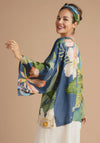 Powder Delicate Tropics Kimono Jacket, Indigo