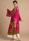 Powder Humming Bird Kimono Gown, Raspberry