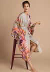 Powder Orchid and Iris Kimono Gown, Coconut