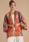Powder Trailing Wisteria Kimono Jacket, Terracotta