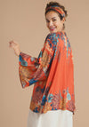 Powder Trailing Wisteria Kimono Jacket, Terracotta