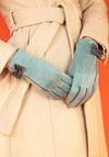 Powder Doris Faux Suede Gloves with Bow Detail, Ice