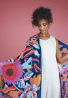 Powder Fantasy Floral Print Scarf, Purple