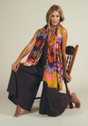Powder Fantasy Floral Print Scarf, Mustard
