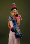 Powder Jazz Mice Print Scarf, Blue Multi