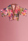 Powder Orchid Print Kimono Jacket, Purple Multi