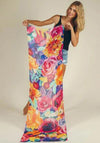 Powder Floral Frenzy Linen Print Scarf, Multi