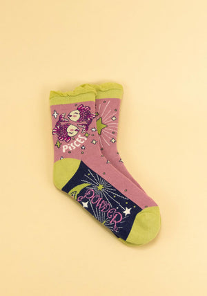 Powder Horoscope Pisces Ankle Socks, Pink