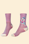 Powder Parisian Pooch Super Soft Bamboo Ankle Socks, Lilac