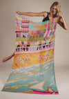 Powder Promenade Print Scarf, Teal