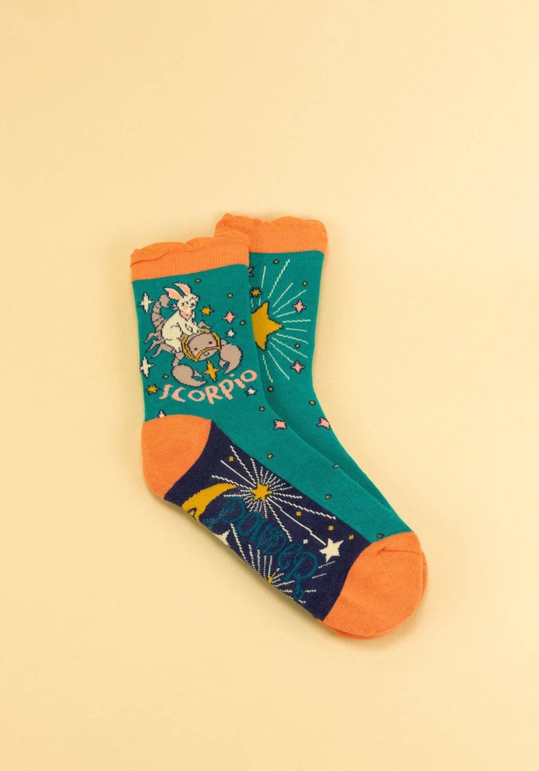 Powder Horoscope Scorpio Ankle Socks, Teal