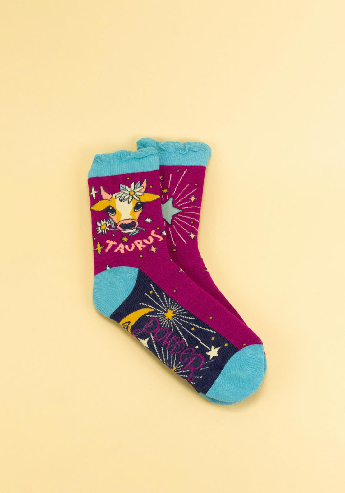 Powder Horoscope Taurus Ankle Socks, Purple