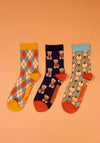 Powder Gentlemen Bamboo Agryll Westie Socks, Blue