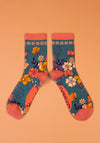 Powder Bamboo Super Soft Socks, Turquoise Multi