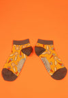 Powder Bamboo Trainer Socks, Mustard Multi
