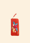 Powder Velvet Glasses Pomegranate Pouch, Tangerine