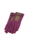 Powder Genevieve Faux Suede Gloves, Damson