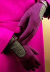 Powder Genevieve Faux Suede Gloves, Damson