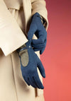 Powder Genevieve Faux Suede Gloves, Navy