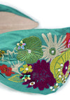 Powder Modern Floral Headband, Turquoise