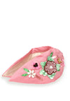 Powder Embroidered Floral Headband, Rose