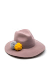 Powder Cass Bobble Wool Fedora Hat, Lilac