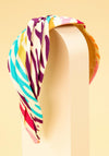Powder Twisted Satin Rainbow Zebra Headband, Multicoloured