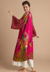 Powder Hummingbird Kimono Gown, Raspberry