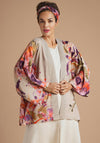 Powder Orchid and Iris Kimono Jacket, Coconut