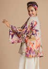 Powder Orchid and Iris Kimono Jacket, Coconut