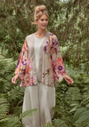 Powder Orchid and Iris Kimono Jacket, Coconut