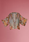 Powder Trailing Wisteria Print One Size Kimono Jacket, Ice