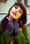 Powder Maharaja Tiger Print Scarf, Purple