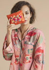 Powder Velvet Mini Pomegranate Pouch, Tangerine