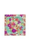 Powder Modern Floral Satin Square Scarf, Turquoise