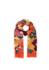 Powder Modern Floral Print Scarf, Tangerine