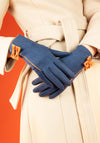 Powder Doris Faux Suede Bow Gloves, Navy