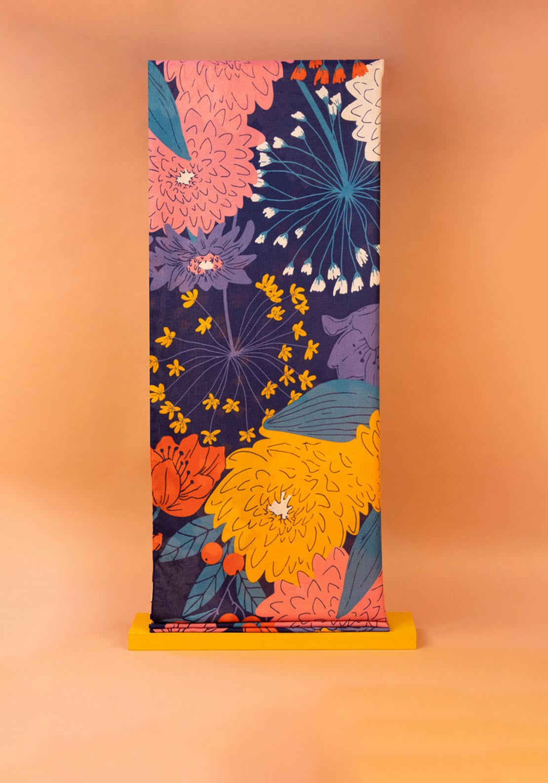 Powder Blooms Print Scarf, Navy Multi