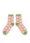 Powder Daisy Ankle Sock, Pink