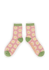 Powder Daisy Ankle Sock, Pink