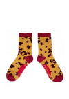 Powder Leopard Print Ankle Sock, Multi