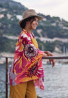 Powder Poppy Print Scarf, Fuchsia